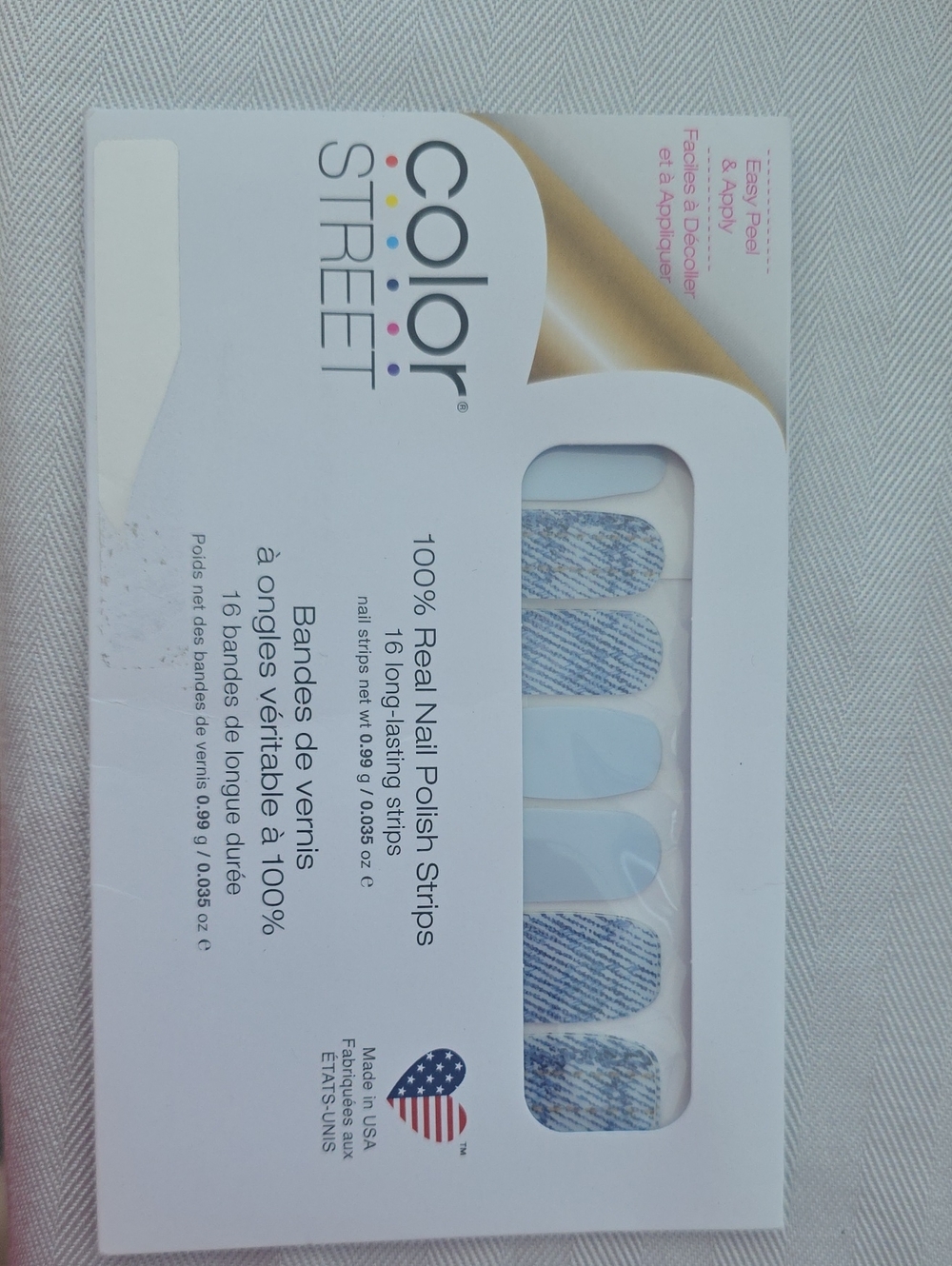 Color Street Light Blue & Denim Pattern Nail Polish Strips